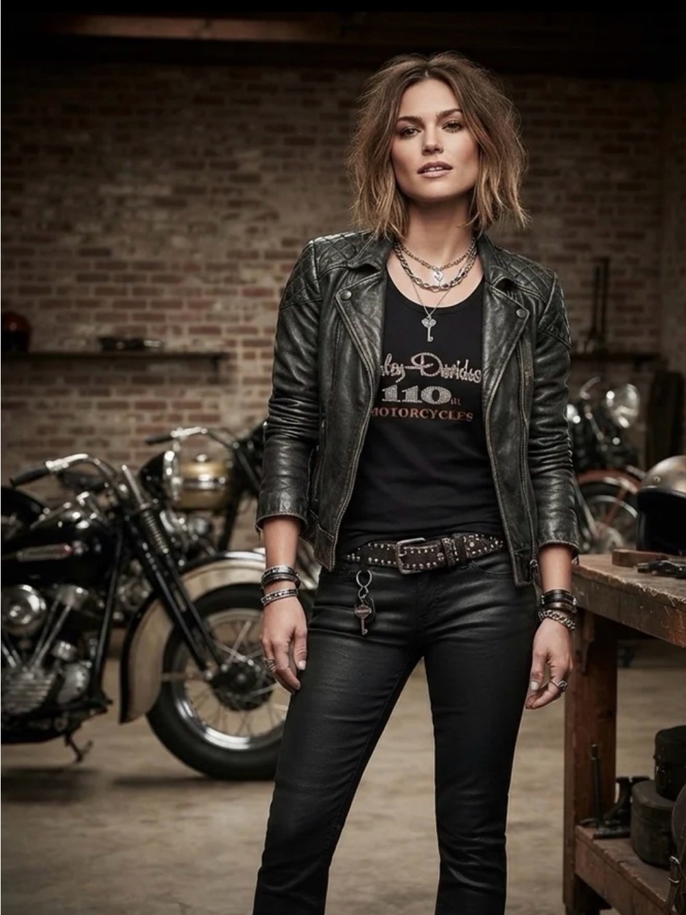 Harley-Davidson Women's Black Top with Copper Logo